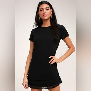 LULU'S Buenos Aires Black Chiffon Dress